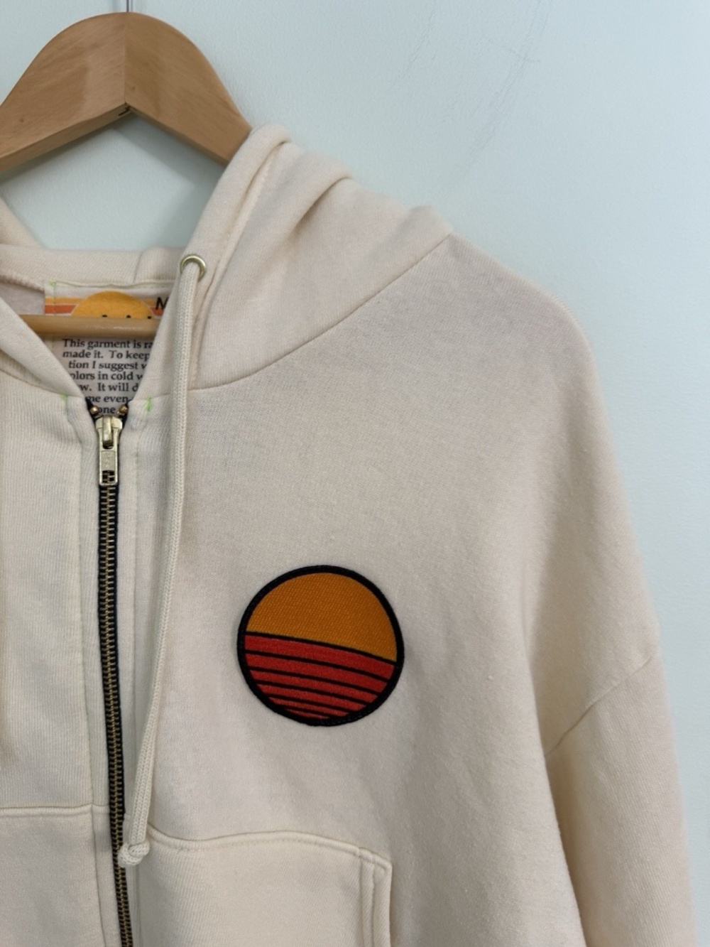 Aviator Nation Sunset Patch Relaxed Cropped Zip Hoodie & Sweatpants Set Medium - Picture 4 of 12